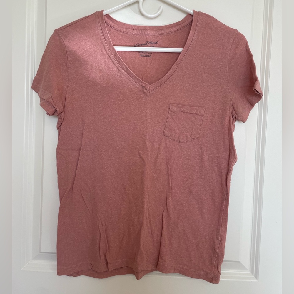 Pink V-Neck T-Shirt